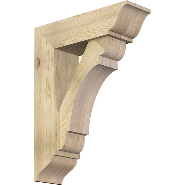Ekena Millwork Olympic Traditional Rough Sawn Bracket w/ Offset Brace, Douglas Fir, 8"W x 26"D x 34"H BKT0806X26X34OLY01RDF - main